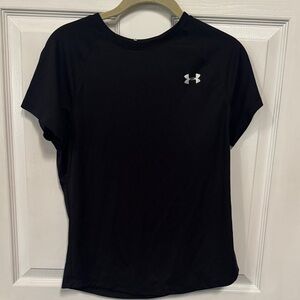 Under Armour Women’s Black Short Sleeve Performance Tee with White Logo